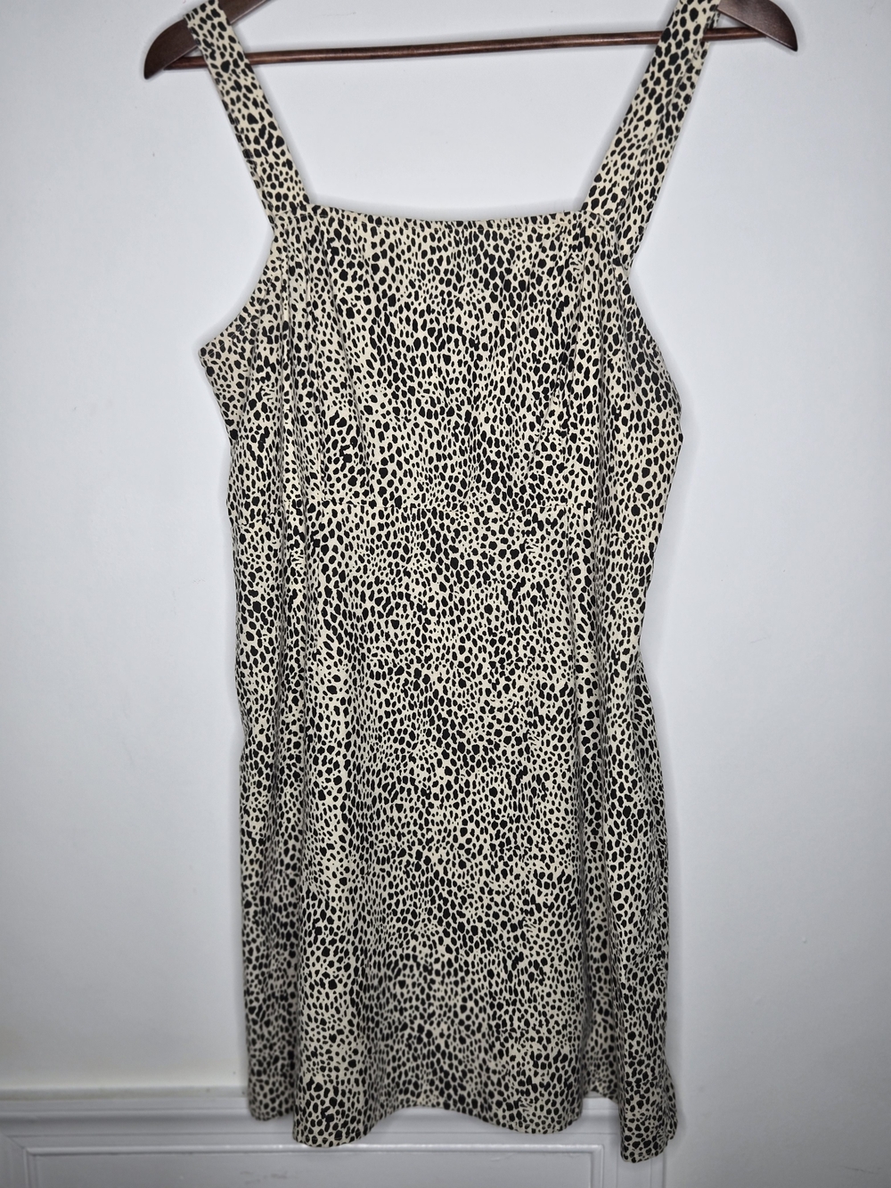 American Eagle Leopard Print Linen Blend Square Neck Mini Dress Size Medium M